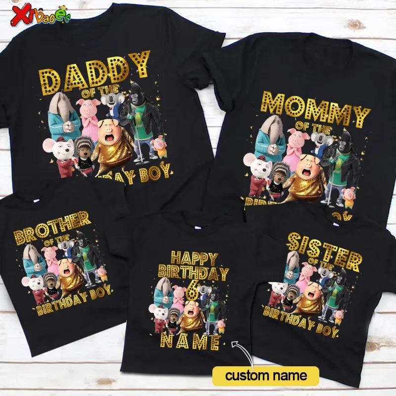 Family Matching Clothes Custom Name Black T Shirt for Family Matching Outfits Family Outfit Shirts Birthday Short Sleeve T-Shirt 6