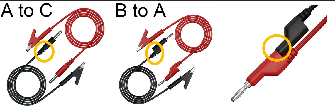 JZDZ 2 stücke 4mm Banana Stecker Alligator Clip Multimeter Test Führt Kabel Linie Jumper Draht 1m/3,3 ft Rot Schwarz – Detail 1