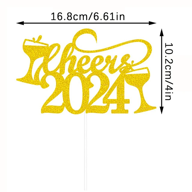 2024 Cake Topper Happy New Year 2024 Toothpick party supplies accessories  Decoration Cake Toppers Christmas cake decorating tool - AliExpress