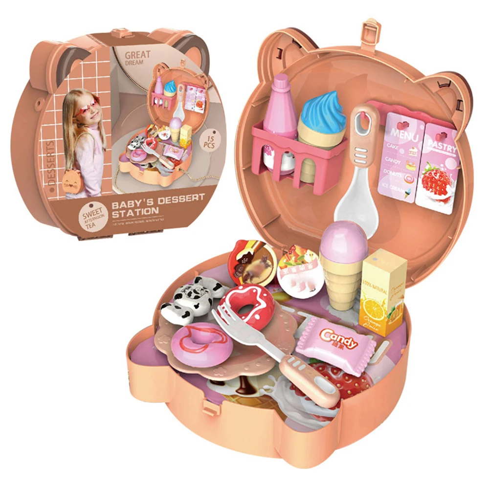 【Factory-direct】 Children Tea Meking Set Portable Suitcase Pretend Play for Girls Boys Gifts Learning Toys.