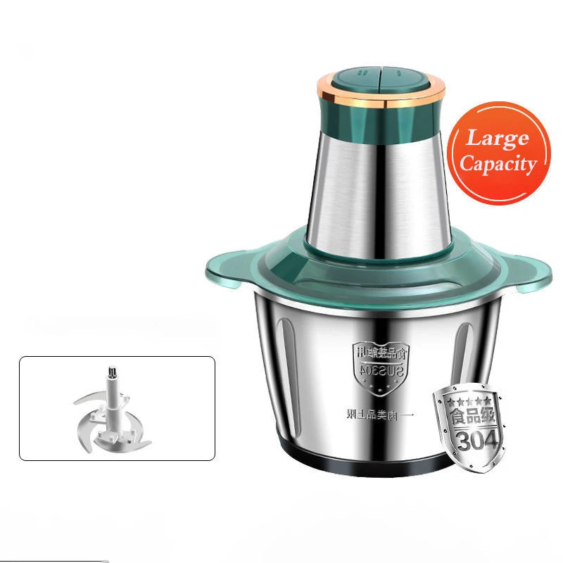 Hachoirs à viande électriques 5L, broyeur alimentaire multifonctionnel en acier inoxydable, trancheuse et hachoir pour légumes, pour la préparation de nourriture maison pour chiens