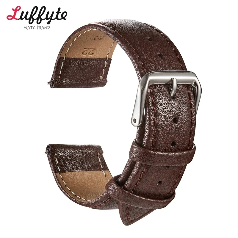 Elegant Leather Watch Strap - Universal Plain Design