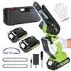 Cordless Mini Chainsaw 6 Inch High Torque Portable Electric Saw with 2 Rechargeable Batteries 90  Cuts Performance Safety Switch 1