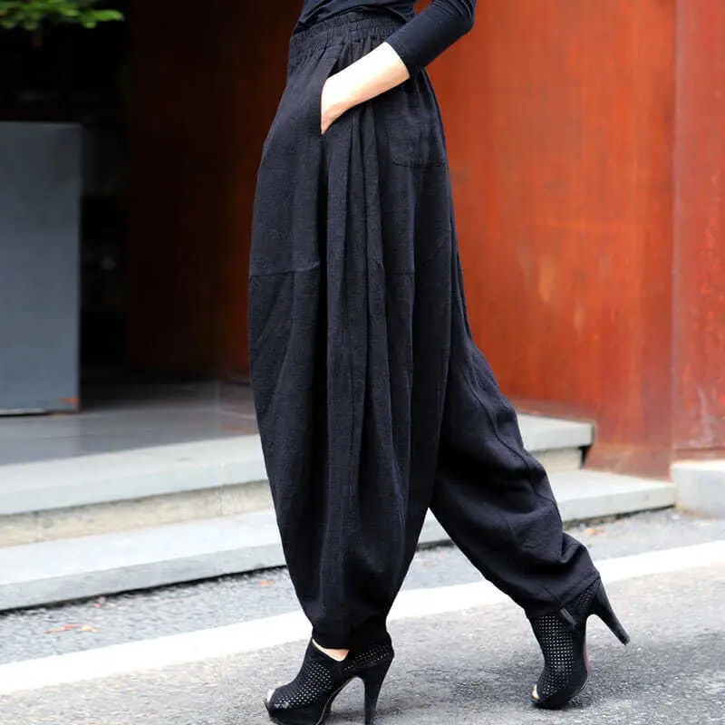 Spring Summer New Fashion Elegant High Waist Pockets Women's Clothing Casual All Match Thin Female Clothes Loose Radish Pants