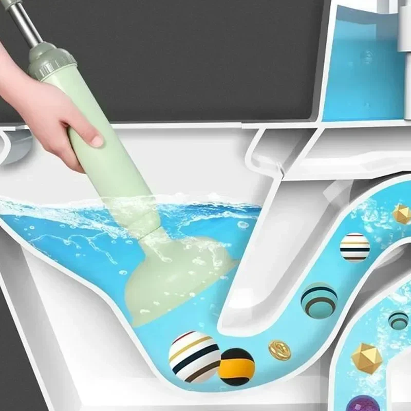 Silicone Toilet Plunger Vacuum Suction Cup High-pressure Pump Anti Blocking Unblocking Pipeline Toilet Plug Bathroom Products toilet plunger drain unblocker drain blaster drain plunger