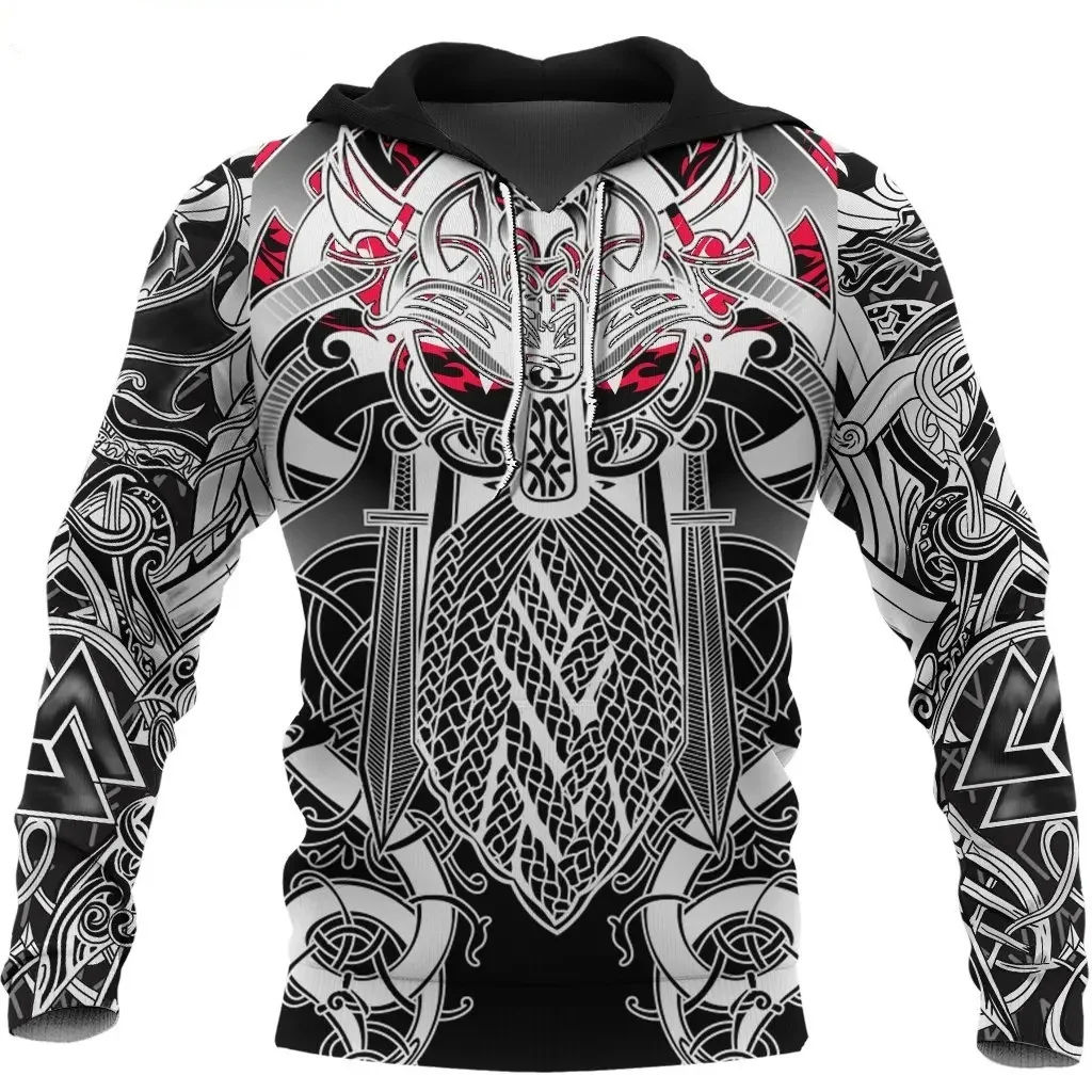 

Mens Clothes Vikings Tattoo Printed Hoodies Man Women Fashion Casual Harajuku Hip Hop Pullover Sweatshirts Sudaderas Oversized