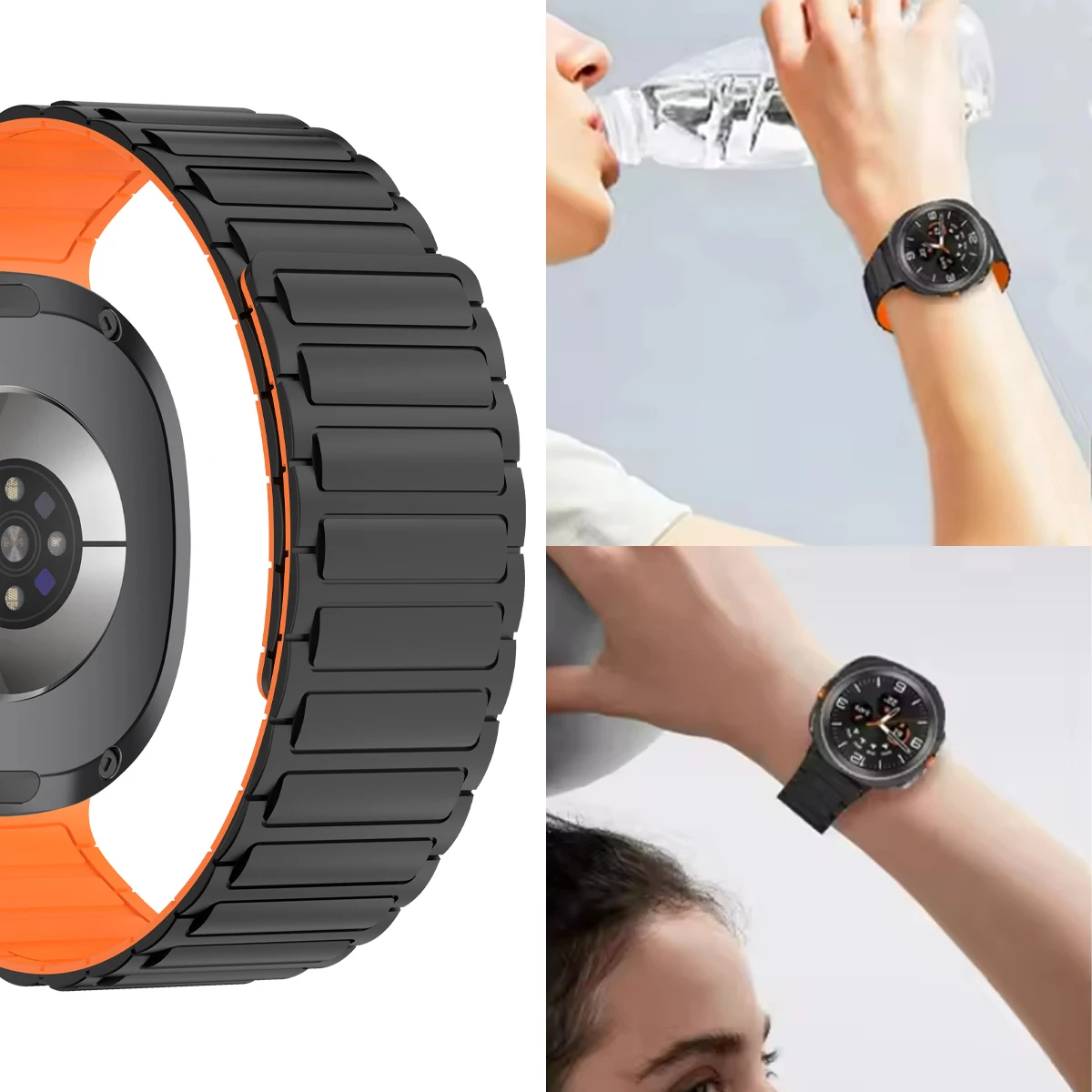 Universal Silicone Magnetic Loop Bracelet Strap