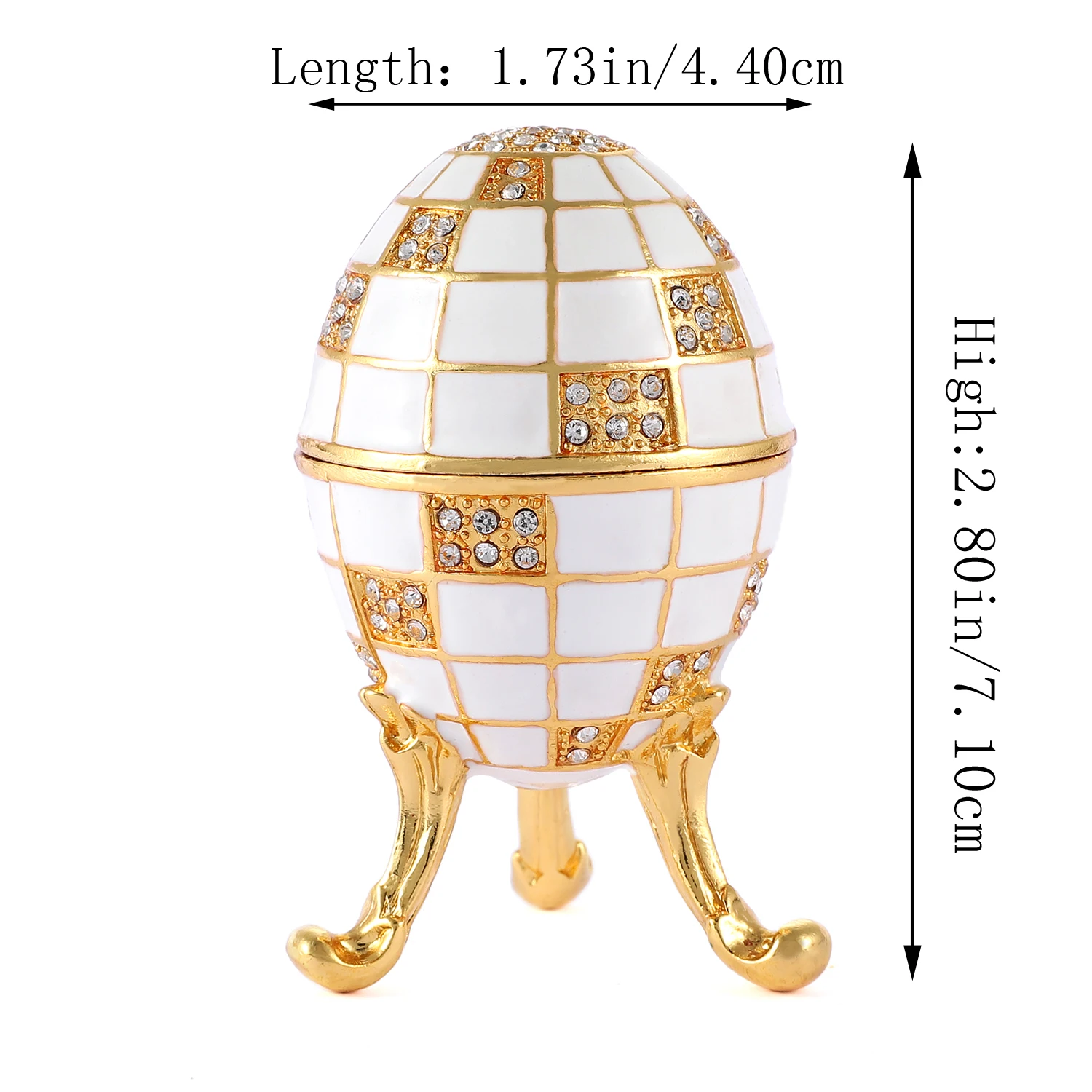QIFU White Blue Lattice Faberge Egg Style Home Decor