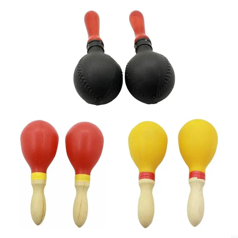 Q84C Children's Plastic Maraca Rattle 2pcs Musical Instrument Baby Music Sound for Children Music Gift Tools