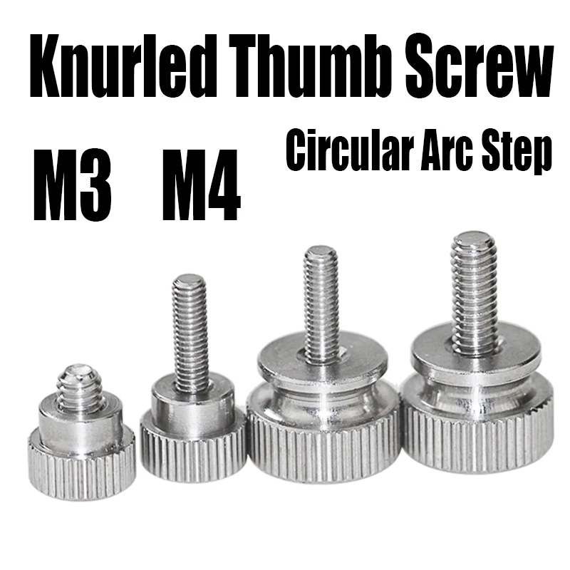 

1PCS M3 M4 Stainless Steel Circular Arc Step Knurled Thumb Screw Hand Tighten Adjusting Screw Bolt For To Adjust And Fix Panel