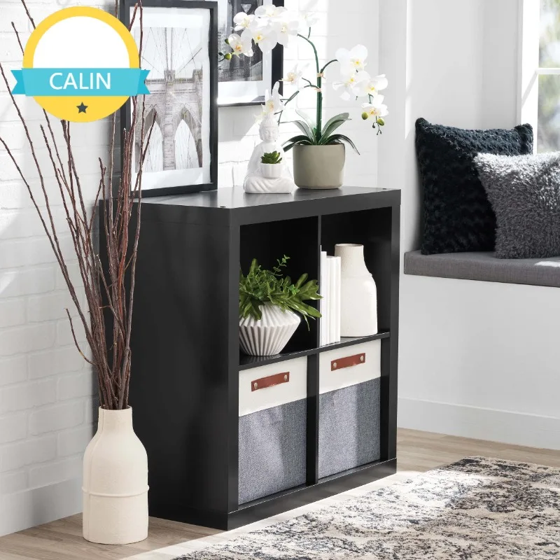 

Better Homes & Gardens 4-Cube Storage Organizer, Solid Black