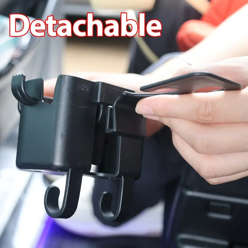 Multifunctional Car Seat Hook Organizer Headrest Hook with Cup Holder for Purse Bag Phone Back Seat Gap Filler Car Accessories