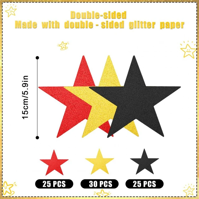 Glitter Star Cutouts for Bulletin Board, Crafts, Classrooms (6 Colors, 60 Pack)