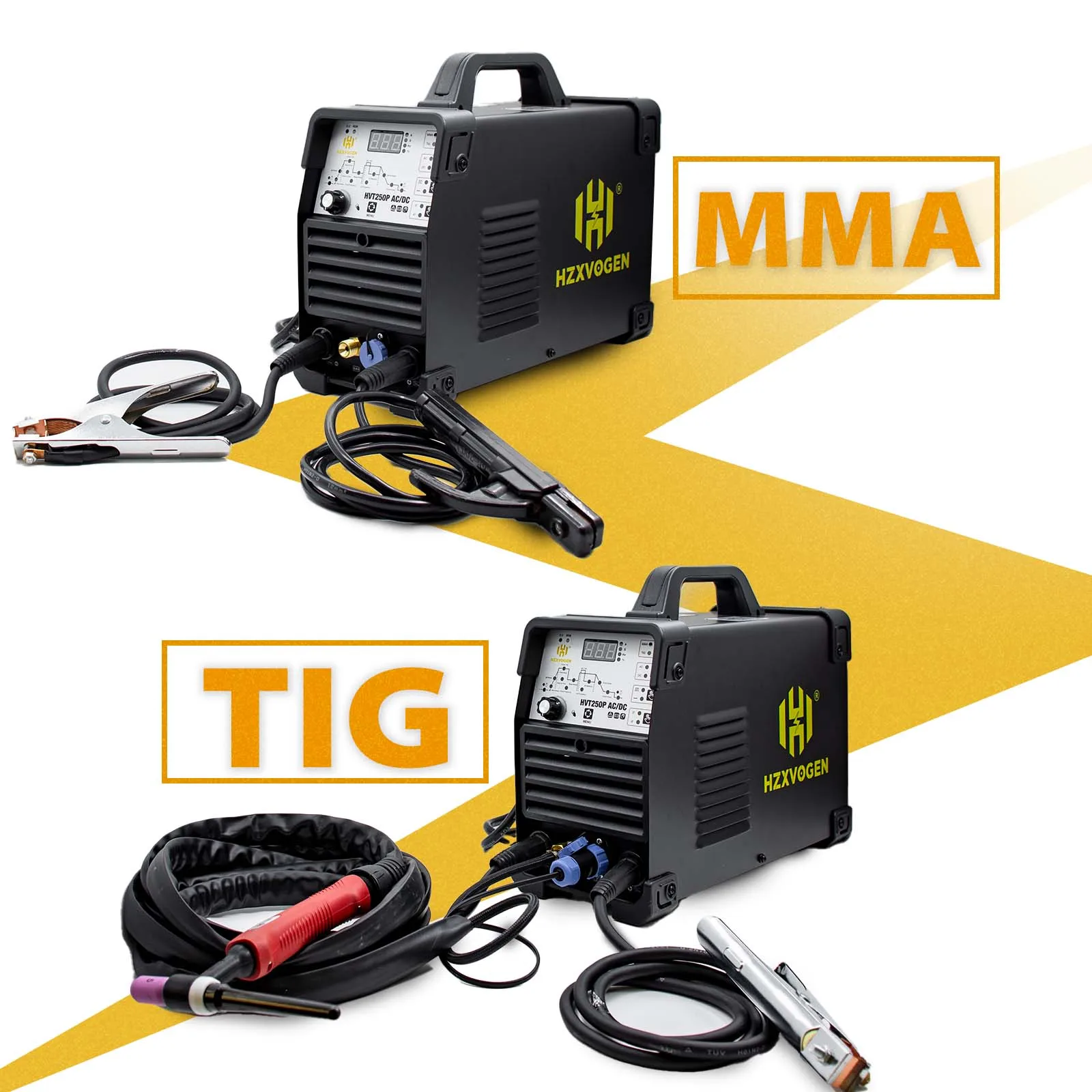 HZXVOGEN TIG AC/DC Welder Aluminum Welding Machine ARC Stick Welder Tools IGBT Inverter soldador With Pulse сварочный аппар 2