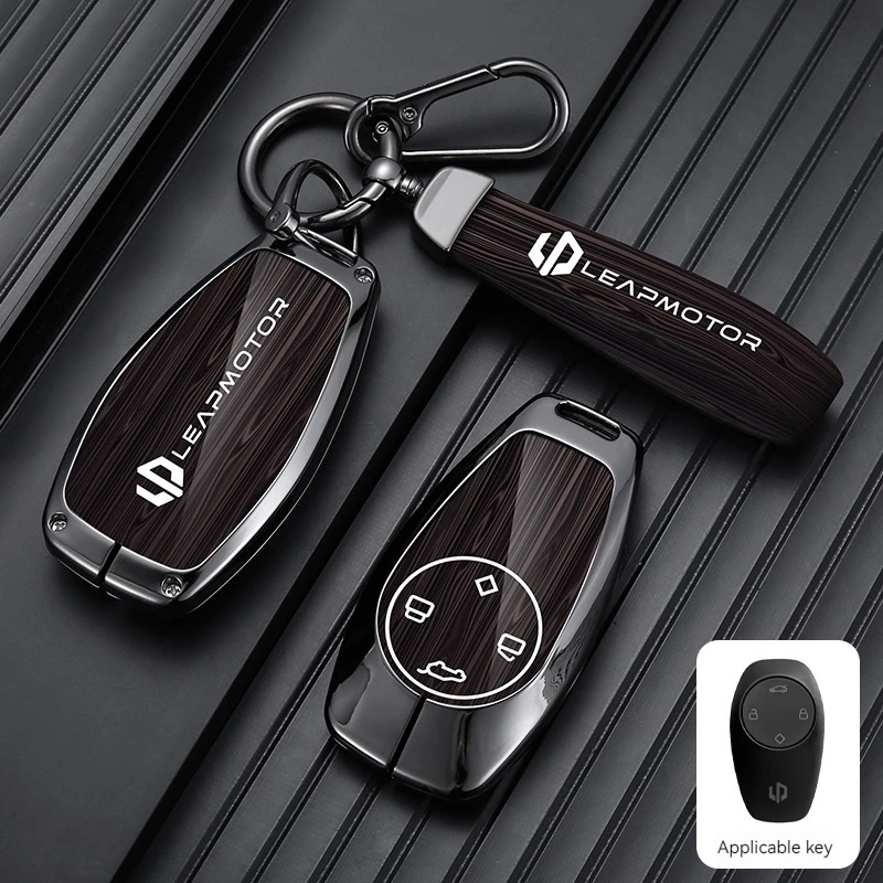 아연 합금 자동차 키 커버 케이스 홀더 키 가방 쉘 보호기 Fob Leapmotor T03 S01 C11 C01 키 체인 자동 스타일링 액세서리