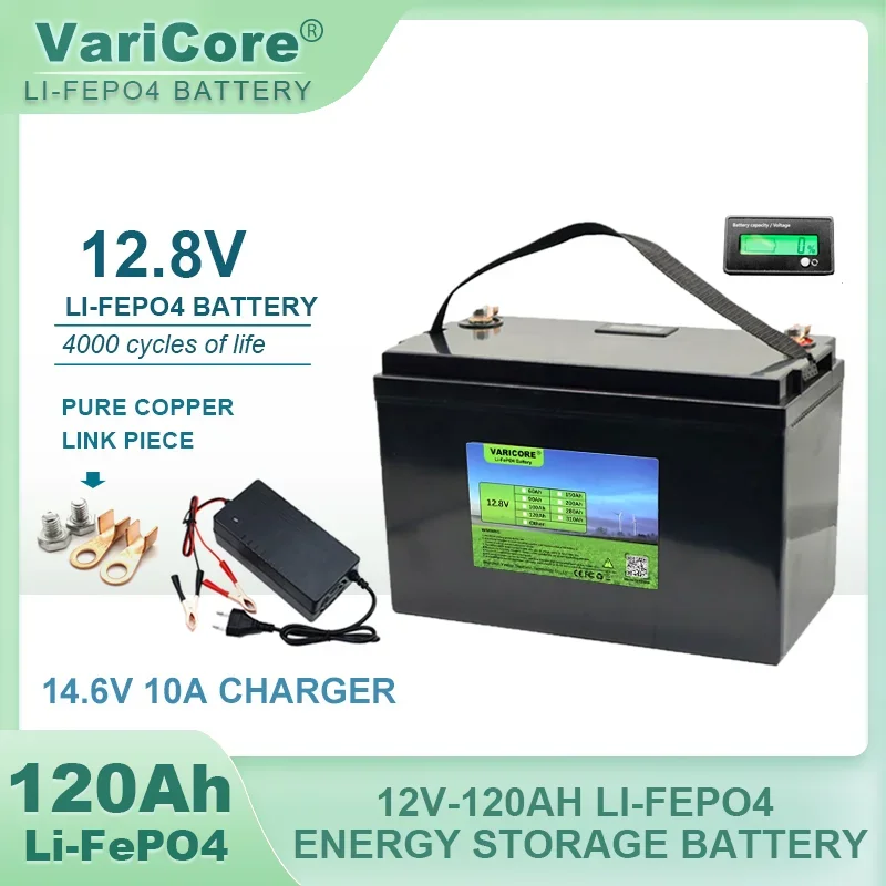 

VariCore 12 В 12,8 А · ч 4s LiFePO4 аккумулятор 4000 в литиевые батареи циклов для RV Campers Golf Cart Off-Road Off-grid Solar Wind