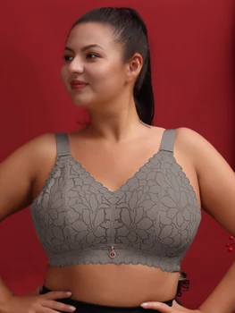 No steel ring underwear, large chest, small appearance, anti sagging, full cup ultra-thin adjustable bra, gathered and gathered 1