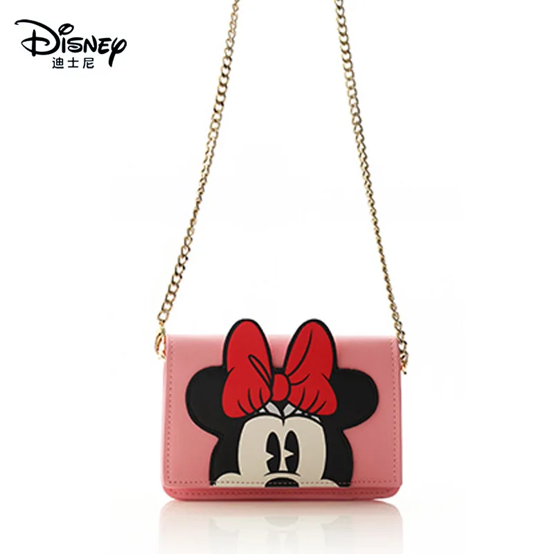 Disney Minnie New Girls' One Shoulder Oblique Bag Luxury Brand Girls' Bag Cartoon Cute Mini Girls' Zero Wallet Alta Qualità