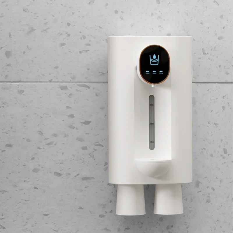 Wall Mounted Smart Mouthwash Dispenser 2 Magnetic Cups USB-C Rechargeable Mouth Wash Machine For Household Bathroom