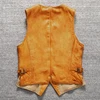 Yellow Spring Leather Vest Men Single Breasted Casual Style Plus Size 5XL Genuine Natural Sheepskin Slim Fit Short Vest 5