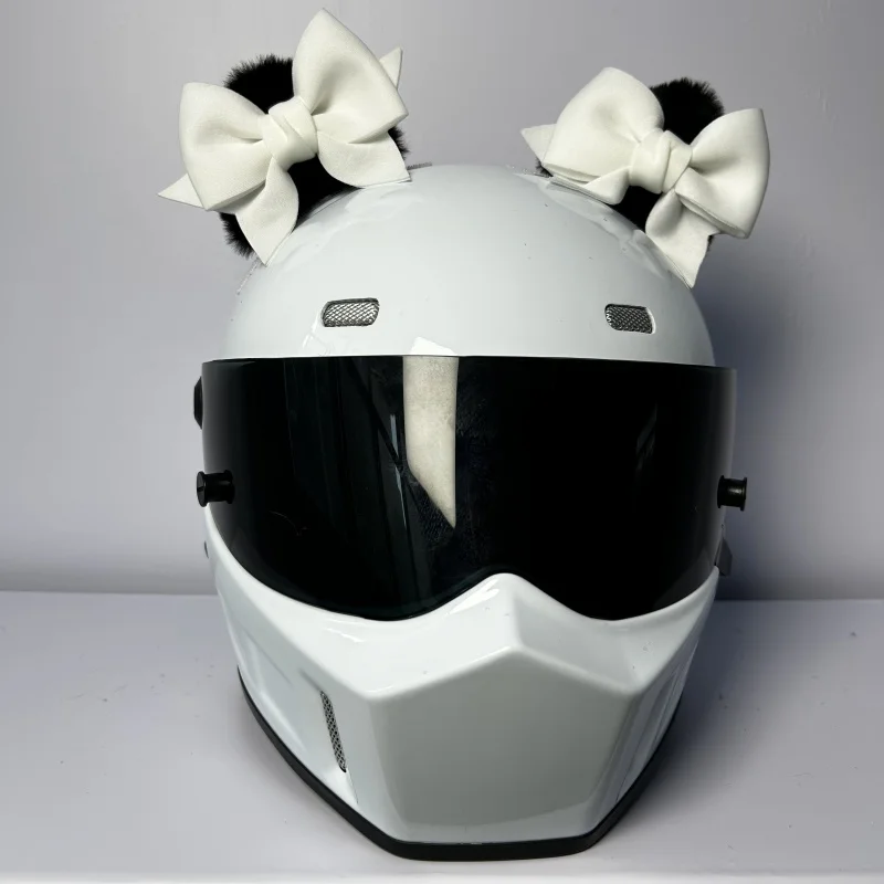 Biker Cascos De Moto Para Mujer Con Trenzas Casco Con Trenzas