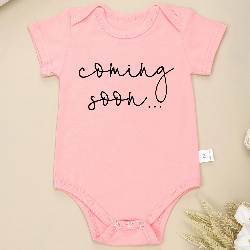 Coming Soon... Baby Girl Clothes Pregnancy Announcement Fine Gift Newborn Boy Bodysuit Cotton Popular High Quality Infant Onesie 3