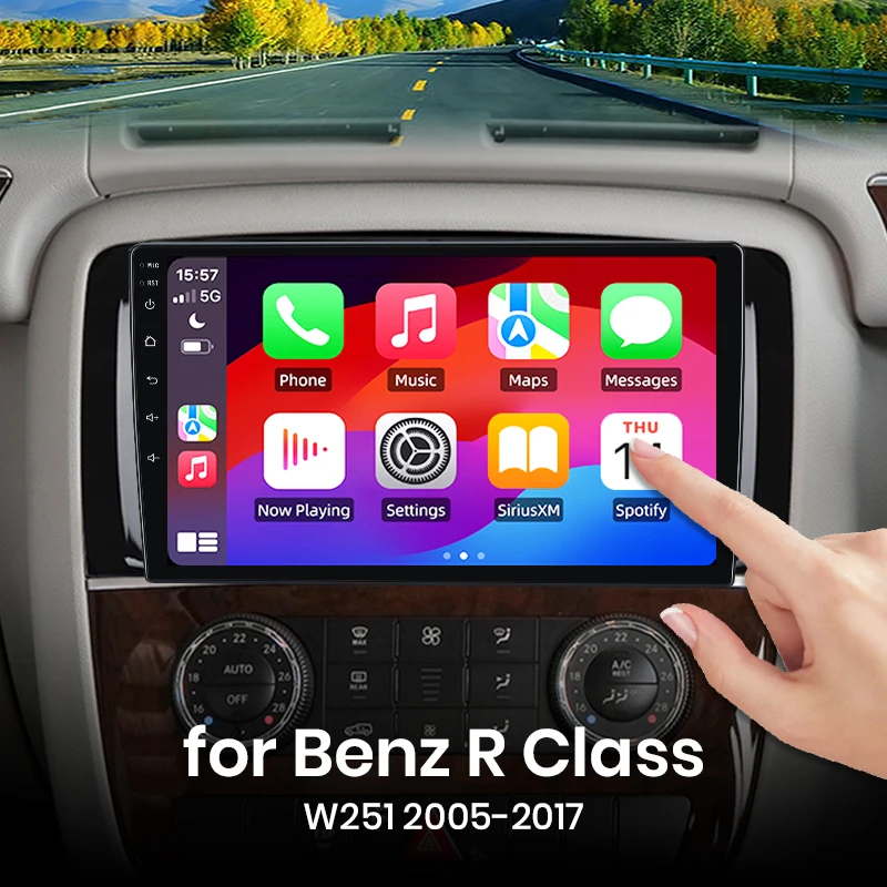For Mercedes Benz R Class W251 2005-2017 CarPlay for Apple Android Auto Car Radio GPS IPS FM WiFi BT 4G 8Core Multimedia Stereo