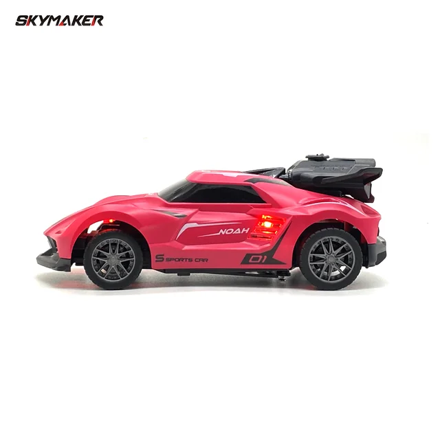 RC Car 1/24 2.4Ghz Remote Control Racing Vehicle 2WD with LED Light Spray Smoke Stunt Electric Remote Control Toy Car for Kids 3