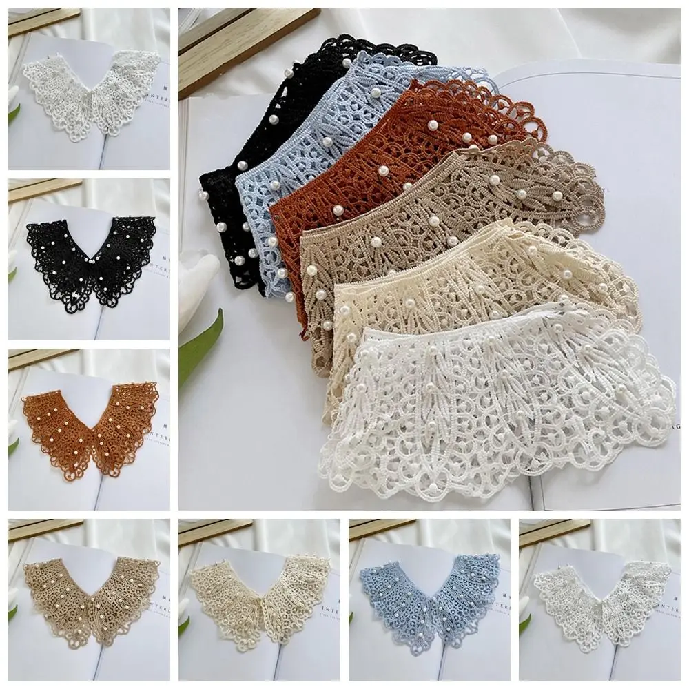 

Doll Collar Lace Fake Collar Dress Decorative Shoulder Pearl Decoration Shirt Collar Detachable Clothes Accessories Shawl