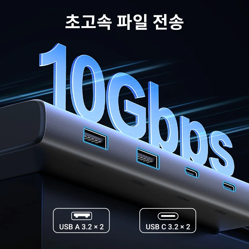 UGREEN USB C 허브 10Gbps 트리플 디스플레이 4K HDMI 어댑터 8-in-1 분배기 (HDMI, DP, USB3.2, PD 100W 도크 포함) MacBook Pro/Air/PC용