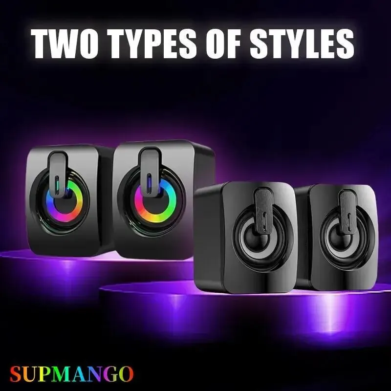 Computer Speakers PC Sound Box Microphone USB Wired For Desktop Computer