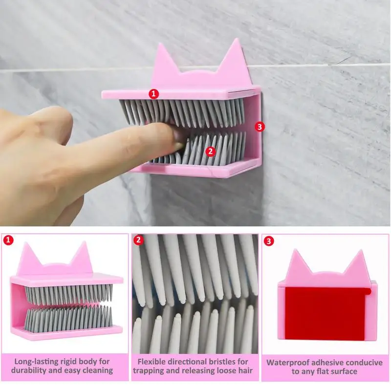 Wall Hair Catcher Bathroom Shower Hair Collector Wall Mounted Flexible Shower Drain Hair Stopper Bathtub Sink Accessories 2