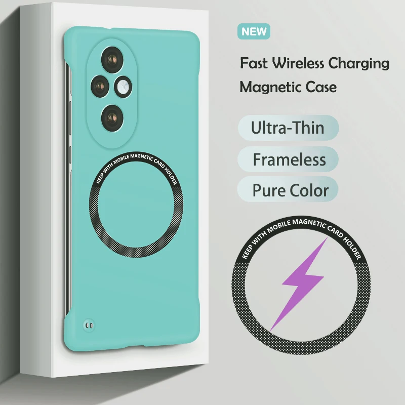 Ultra Slim Magnetic Frameless Solid Color Phone Case - Hard Cover