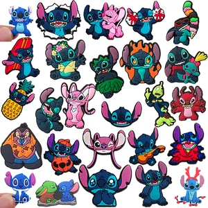 Aoger Disney Stitch collection Shoe Croc Charms for Clogs Sandals Decoration Shoe Accessories Charms for Friends Gifts