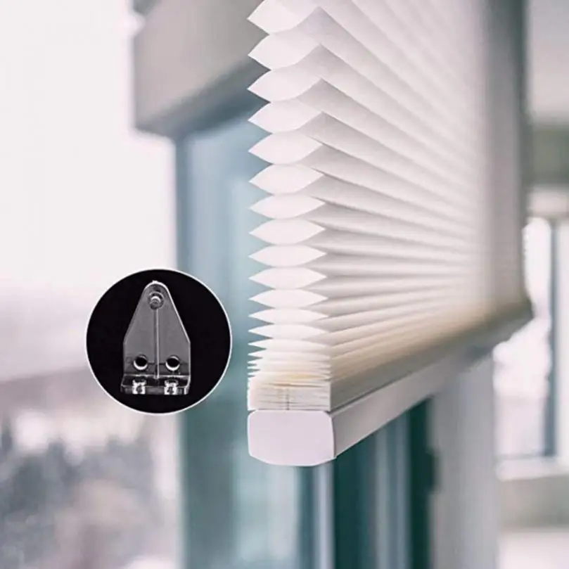 Window Rail Retainer 2 Pcs Hold Down Brackets Clear Plastic Blinds Hooks Blind Holder Replacements for Horizontal Blind
