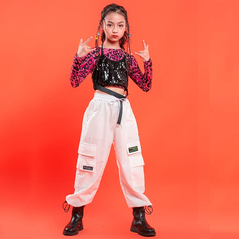 

Children's costume jazz dance clothes girls' Navel top Children's jazz performance clothes Korean hip hop hip hop hip hop suit