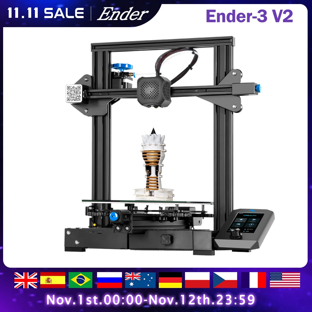 Ender-3 V2 3d Printer Slilent Mianboard Tmc2208 Ui&4.3inch Color Lcd  Carborundum Glass Bed Creality Printer 3d - 3d Printer - AliExpress