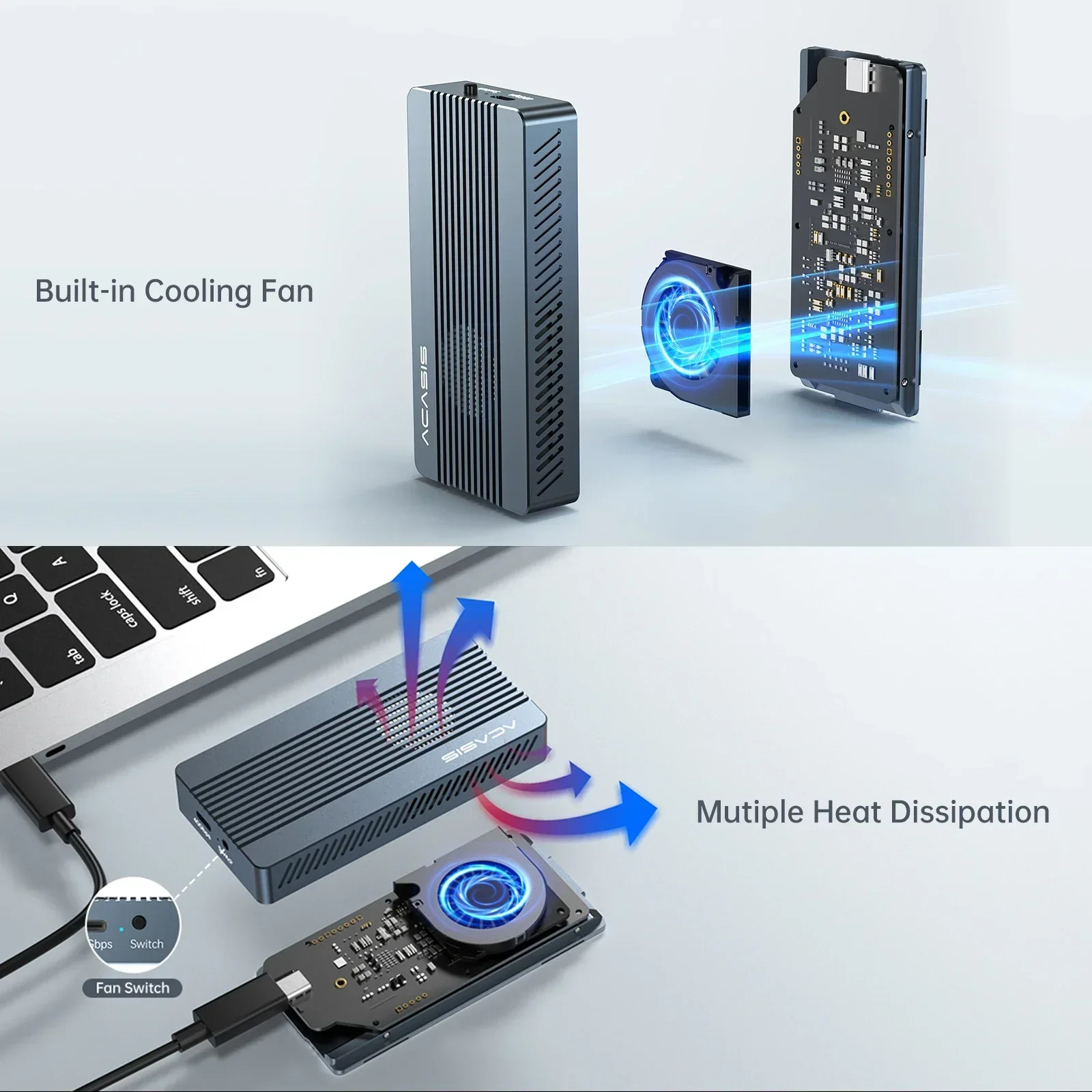 ACASIS 40Gbps USB 4.0 SSD Case Thunderbolt NVME M2 Enclosure 8TB Case SSD Compatible With Thunderbolt 4/3 USB3.2/3.1/3.0 JHL7440 ssd enclosure