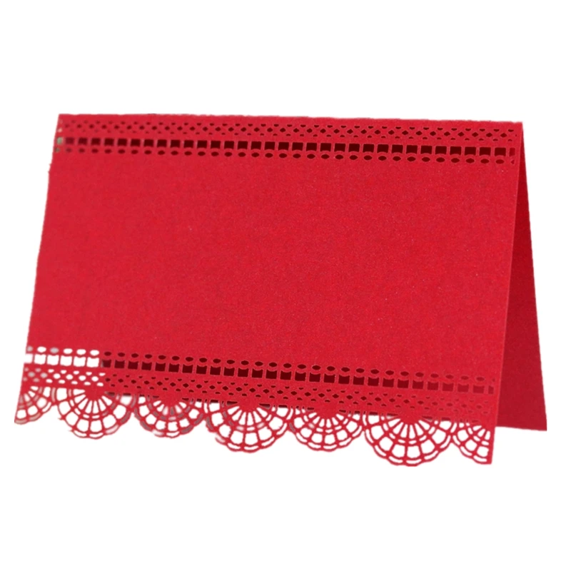 Lace Reception Wedding Table Card Laser Cut Hollow Name Place Cards Sign for Party Festival Celebration Business Meeting Decor