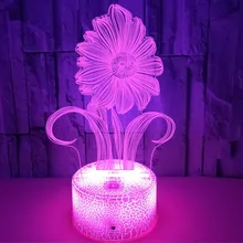 

Nighdn 3d Lamp Sunflower Led Night Light 16 Colors with Remote Control Nightlight Birthday Gifts Room Home Decor USB Table Lamp