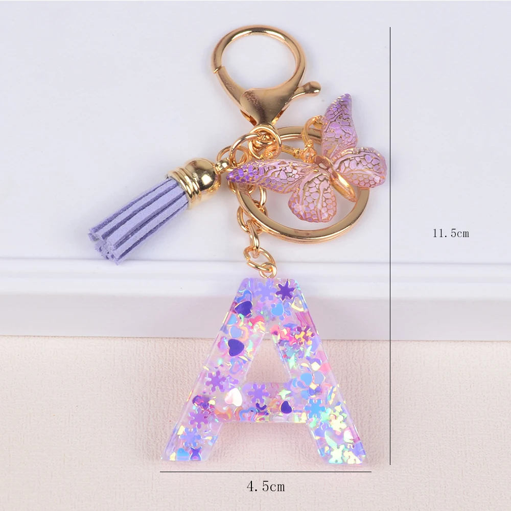 Elegant Accessory Set with Personalized Resin Initial Keychain