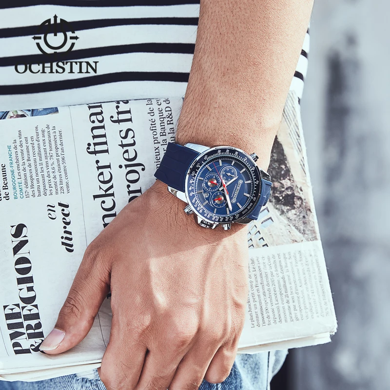 OCHSTI Hot 2024 Navigator Series Sports Street Multi functional Quartz Movement Waterproof Watch Men's Quartz Watch