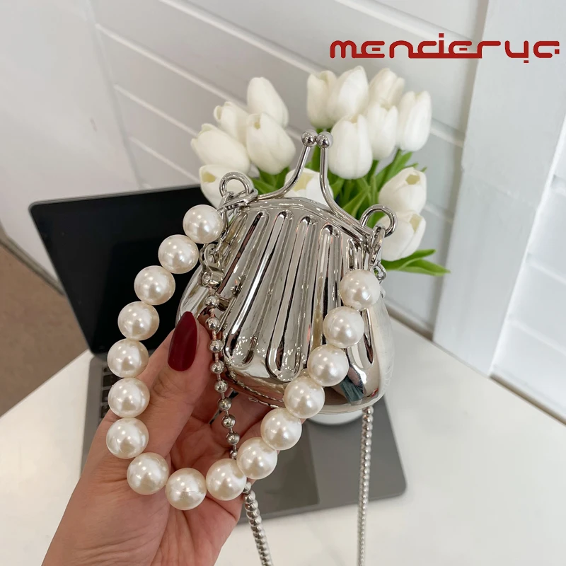 Summer New 2023 Fashion Metal Scallop Shape Change Purse Women's Shoulder Crossbody Bag Bags For Women Free Shipping Promotion