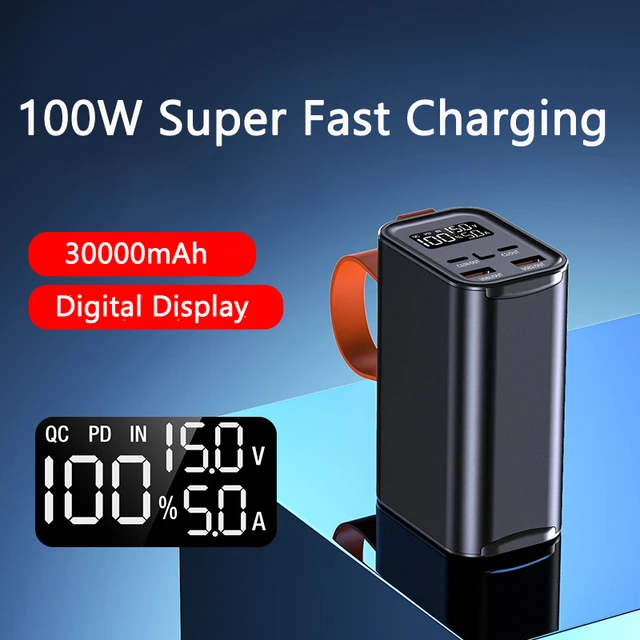 Power Bank 30000mAh 100W Type C PD Two-Way Fast Charging Powerbank for iPhone 14 Xiaomi Huawei Samsung Laptop Notebook Powerbank - Image 3
