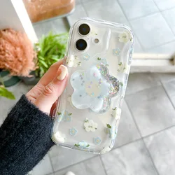 Korean Floral Grip Holder Phone Case Cover for Realme 11 ProPlus 5G (1)
