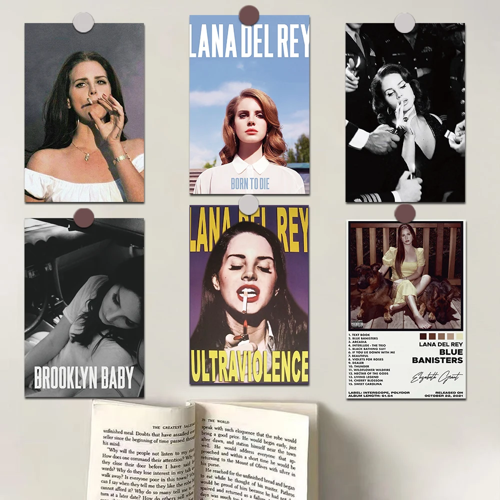 

10pcs Lana Del Rey CARD 10*15cm Posters Born To Die Violet Bent Backwards Over the Grass Singer Wall Sticker Room Bar Art Decor