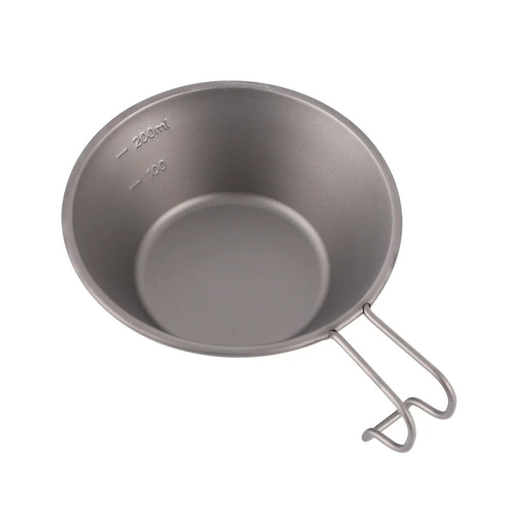 

Outdoor Pure Titanium Snow Bowl Camping Cooker with Scale Portable Titanium Alloy Tableware Can Be Hung Camping Snow Cup
