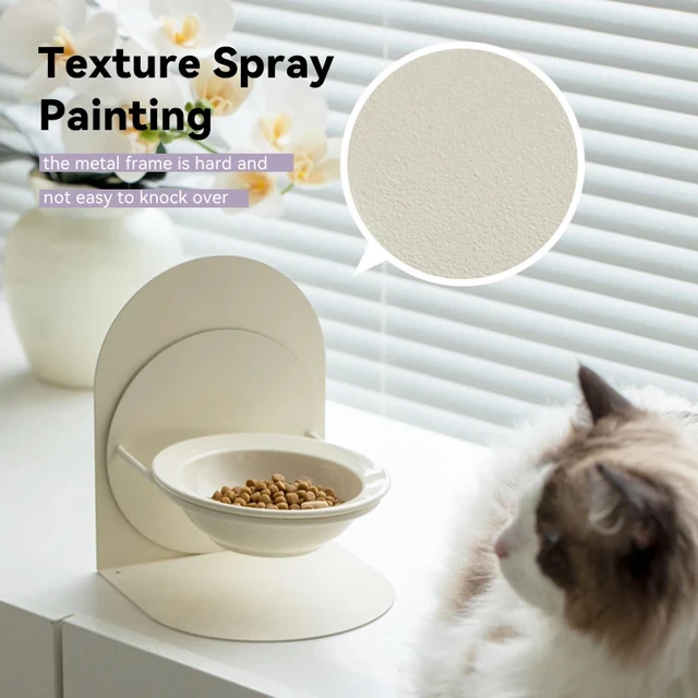 Detachable pet cat and dog bowl protects cervical vertebrae against upset height adjustable pet ceramic bowl 2