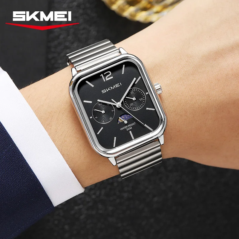 SKMEI 2509 Nuovo Orologio al Quarzo Casual Semplice da Uomo, Lussuoso Orologio da Polso Impermeabile con Calendario e Giorno della Settimana, Squisito Relógios Masculino - Image 6