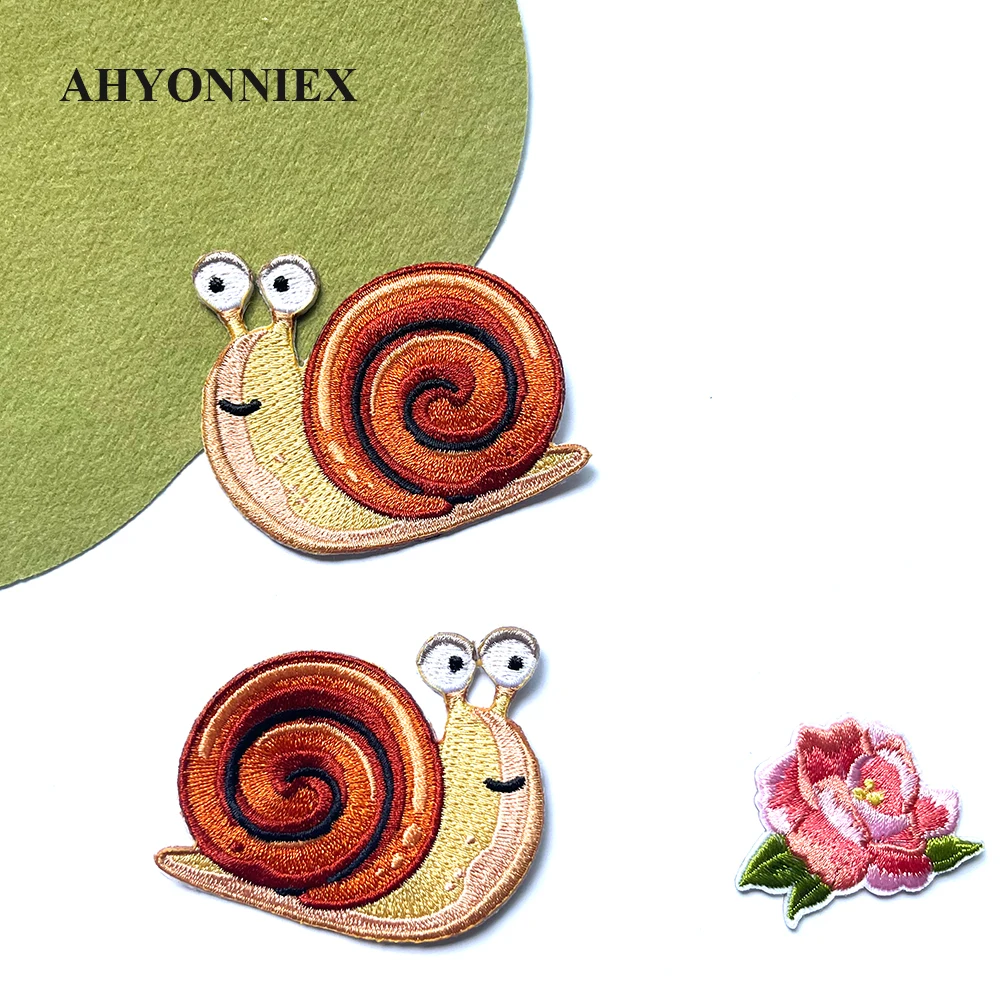 Exquisite Schnecke Eisen auf Patch, Stickerei Tier, DIY Applique, Kleidung, Tasche Dekoration, Klebe stücke, 1 Stück – Detail 6